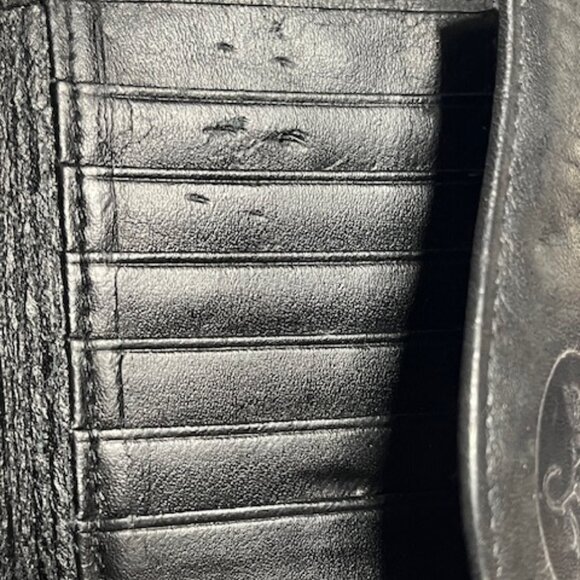 VTG Buxton Black Cowhide Leather Trifold Wallet Credit Card Slots 5.5"x3.25" - Picture 16 of 16